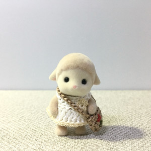 [실바니안 뜨개옷] 아이보리 프릴 원피스 가방 세트