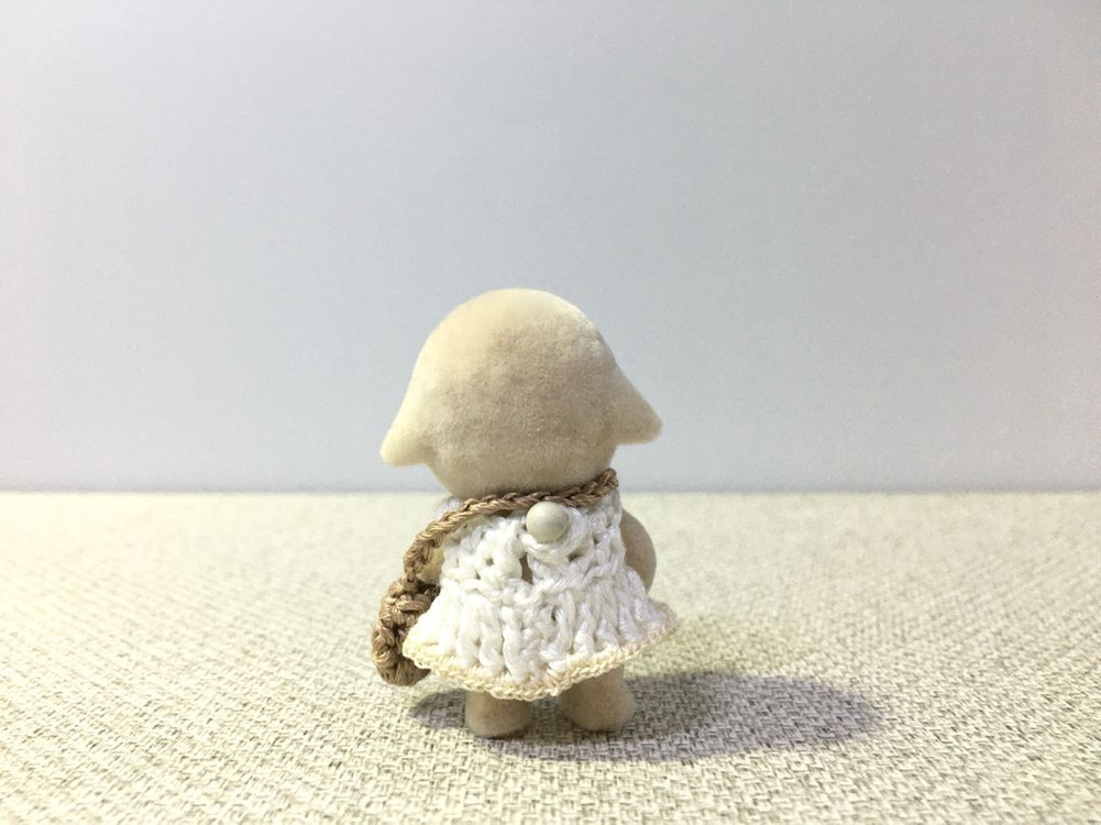 [실바니안 뜨개옷] 아이보리 프릴 원피스 가방 세트 이미지