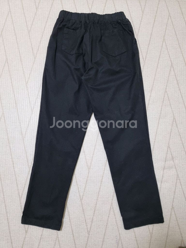 배기핏 허리밴딩 팬츠. 블랙. 55사이즈--2