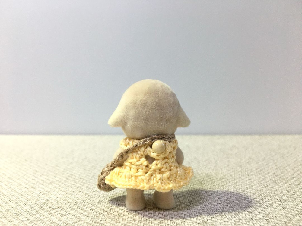 [실바니안 뜨개옷] 노랑 플리츠 원피스 가방 세트 이미지