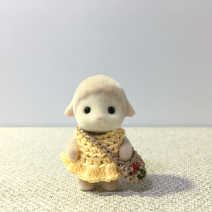 [실바니안 뜨개옷] 노랑 플리츠 원피스 가방 세트