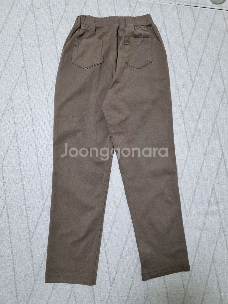 배기핏 허리밴딩 팬츠. 브라운. 55사이즈--2