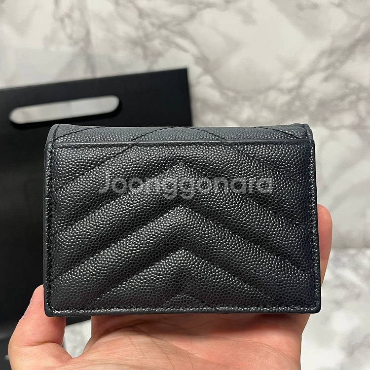 [OS,풀구성품] 입생로랑 마틀라세 금장 반지갑--1