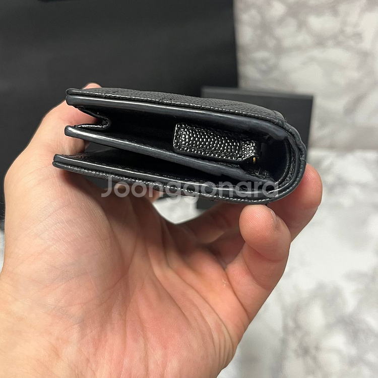 [OS,풀구성품] 입생로랑 마틀라세 금장 반지갑--4