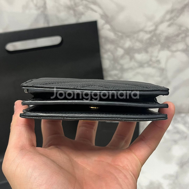 [OS,풀구성품] 입생로랑 마틀라세 금장 반지갑--2