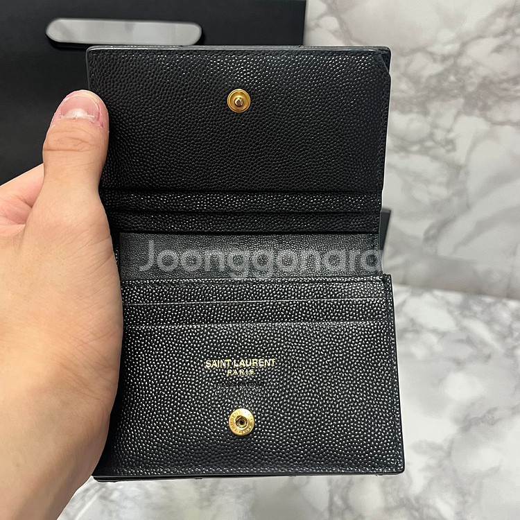 [OS,풀구성품] 입생로랑 마틀라세 금장 반지갑--5