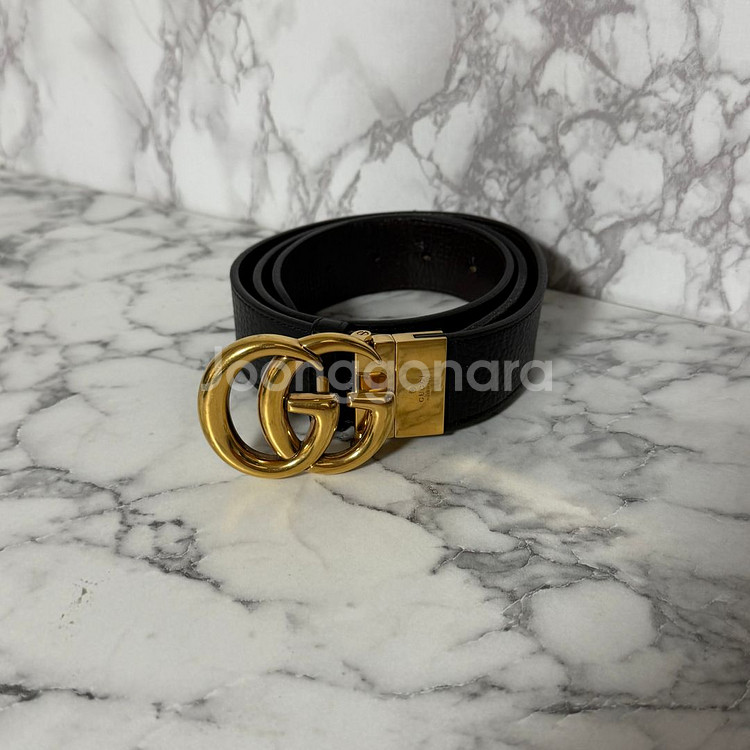 [95.38] 구찌 금장 벨트--0