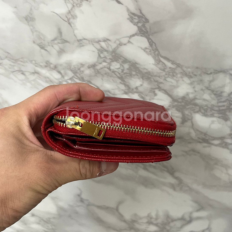 [OS] 입생로랑 모노그램 컴팩트 금장 반지갑--3