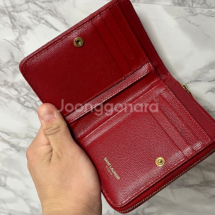 [OS] 입생로랑 모노그램 컴팩트 금장 반지갑--4