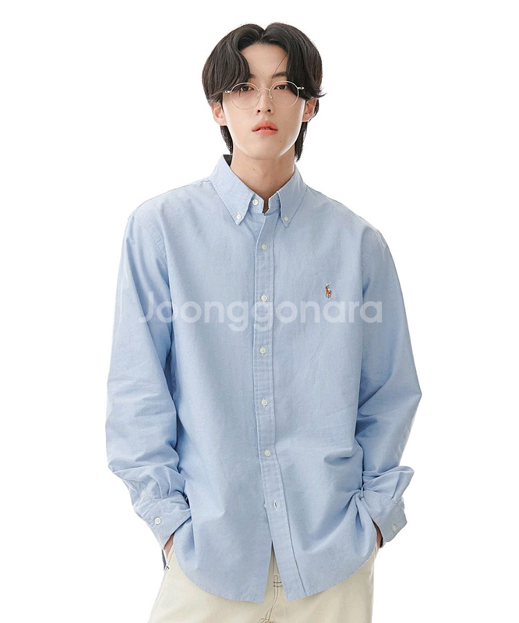 폴로 옥스퍼드 셔츠 슬림핏 블루 xxl--2