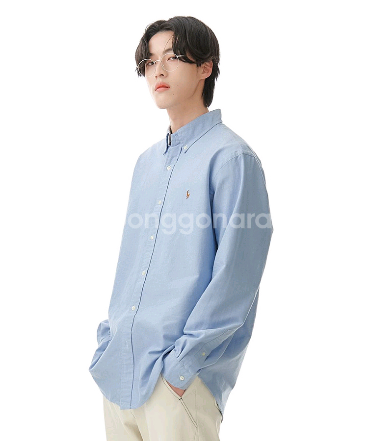 폴로 옥스퍼드 셔츠 슬림핏 블루 xxl--3