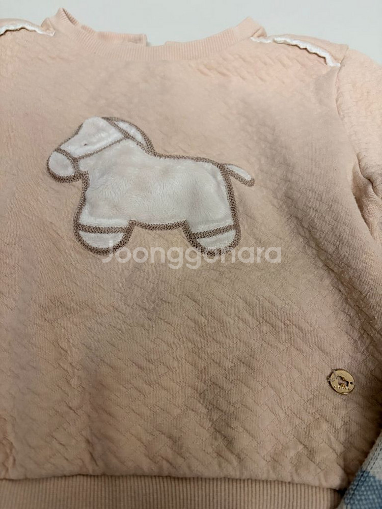 [택포] ETTOI 에뜨와 맨투맨 상의 등원복 2Y + bene bene 베네베네 체크 가디건 블루 18M--1