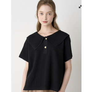 에스제이 SJSJ 린넨 블렌드 세일러 칼라 탑 프리사이즈 한섬