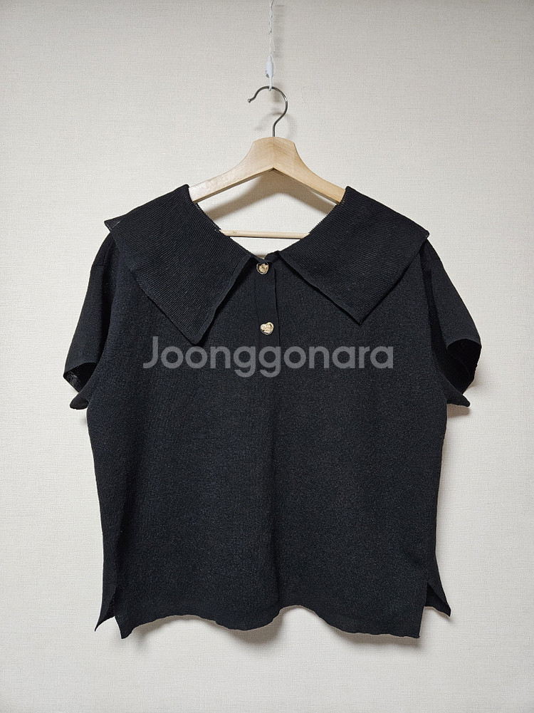 에스제이 SJSJ 린넨 블렌드 세일러 칼라 탑 프리사이즈 한섬--3