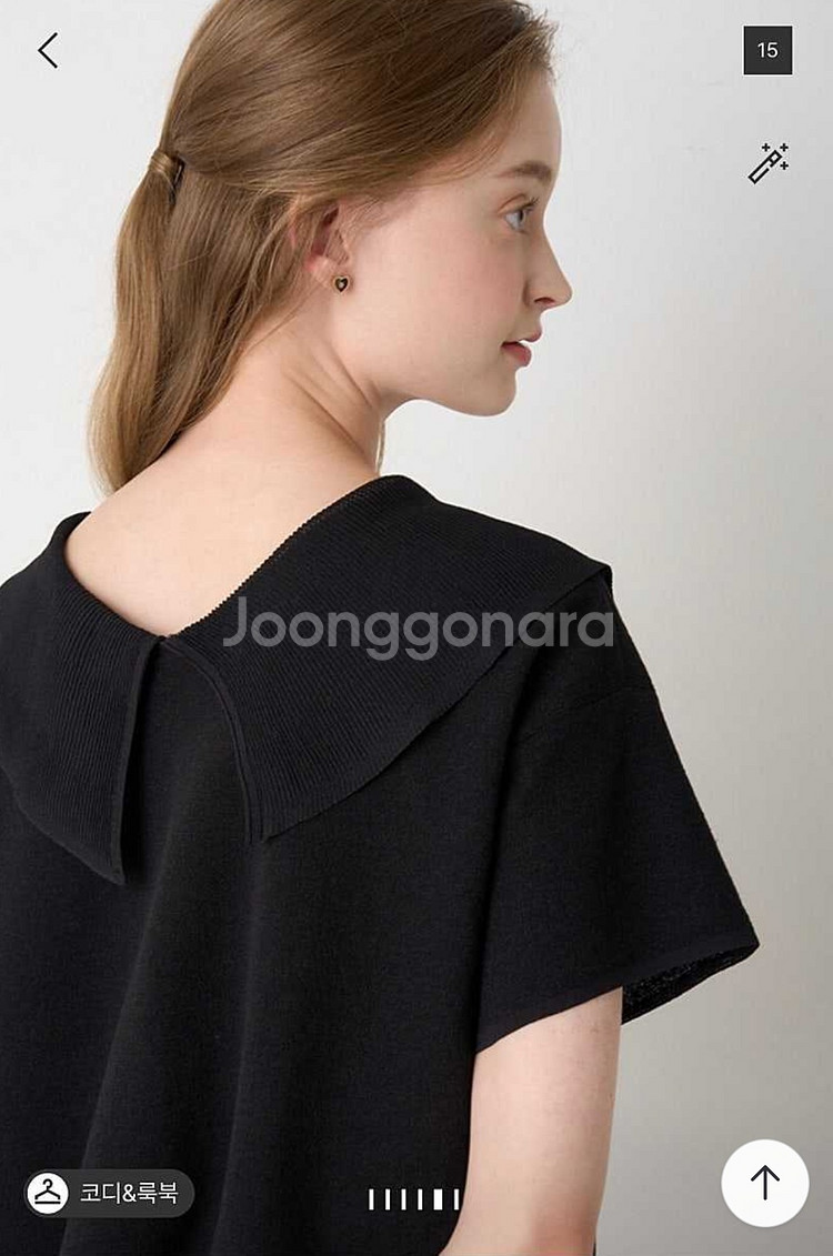 에스제이 SJSJ 린넨 블렌드 세일러 칼라 탑 프리사이즈 한섬--2