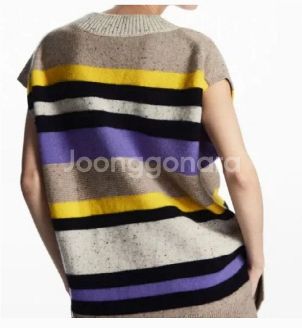 코스 COS 오버핏 배색 니트 베스트 eur M사이즈--1