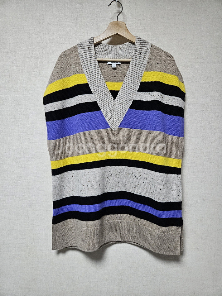 코스 COS 오버핏 배색 니트 베스트 eur M사이즈--3