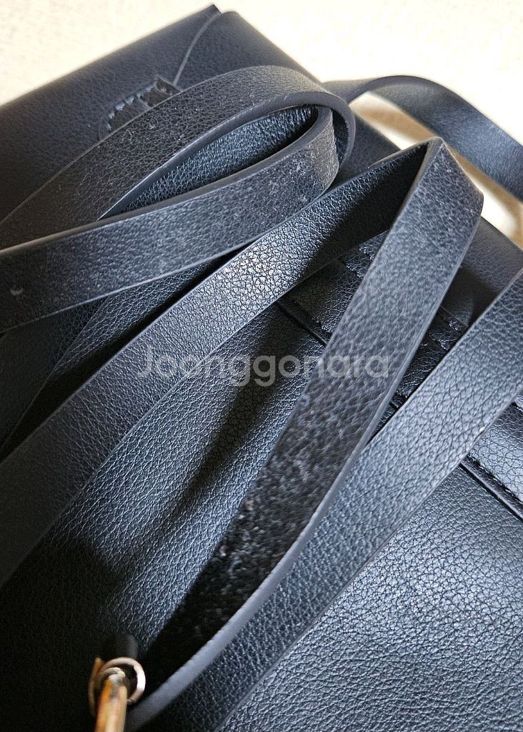 자라 레더 백팩 블랙--6