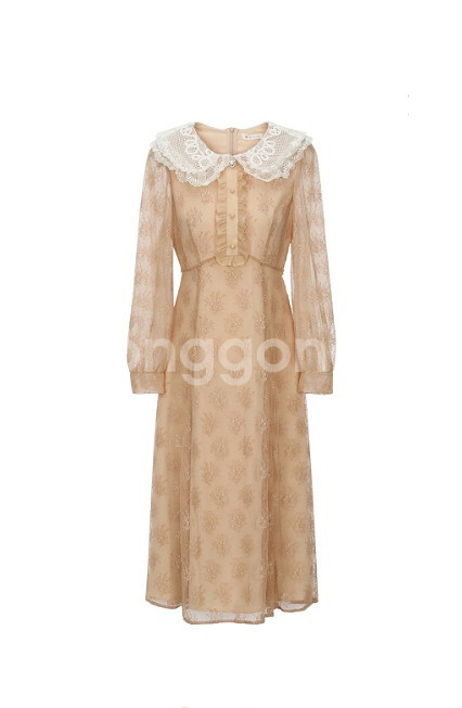 잇미샤 it michaa 카라배색 레이스 원피스 55사이즈--0