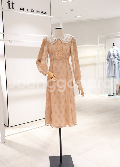 잇미샤 it michaa 카라배색 레이스 원피스 55사이즈--1