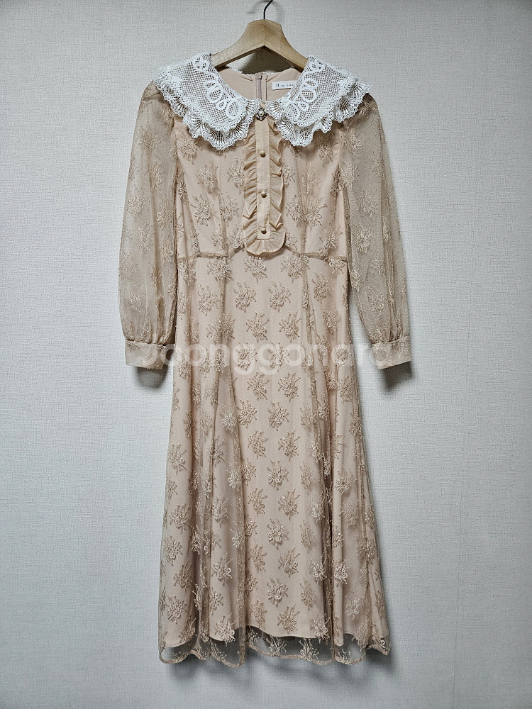 잇미샤 it michaa 카라배색 레이스 원피스 55사이즈--4