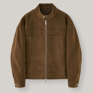 [미사용] 라퍼지스토어 버핑레더 디바이드 바이커 자켓 스웨이드 브라운 M, L