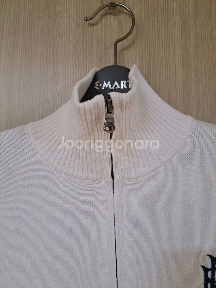 폴로 랄프로렌 화이트 니트 집업 가디건--3