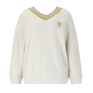 여자 패브릭 자수 브이넥 맨투맨 티셔츠 free