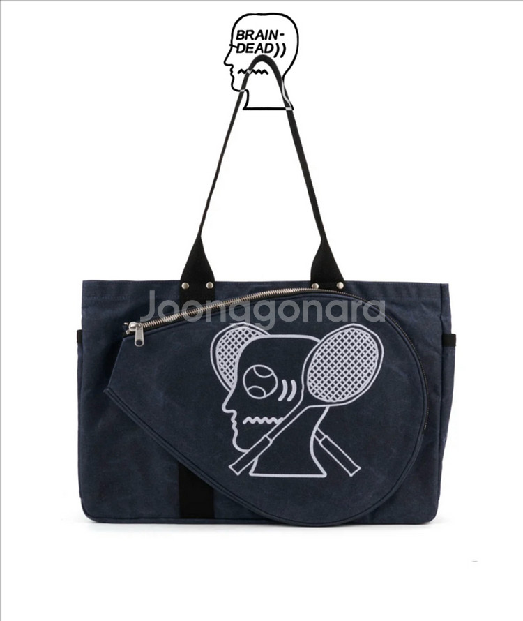 braindead 브레인데드 캔버스 테니스 토트백--1