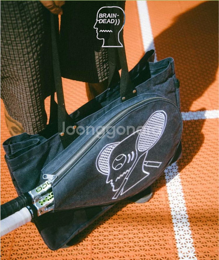 braindead 브레인데드 캔버스 테니스 토트백--0