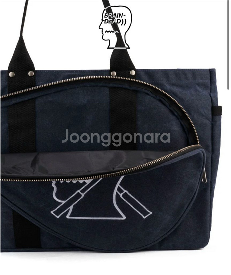 braindead 브레인데드 캔버스 테니스 토트백--2