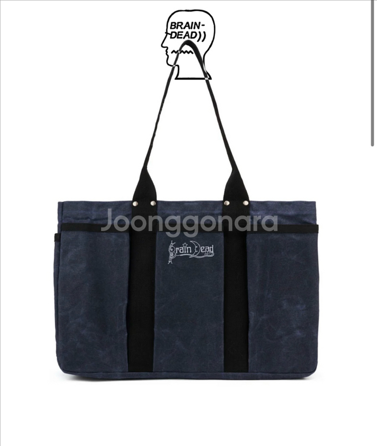 braindead 브레인데드 캔버스 테니스 토트백--3