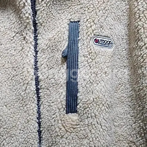 L) 아웃도어 프로덕츠 후리스 자켓 베이지 마우나 쉐르파 후드집업--4