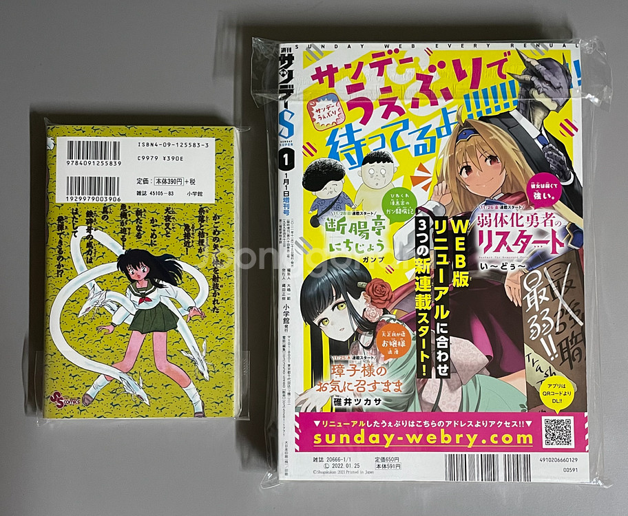 주간소년선데이 이누야샤 만화책 셋쇼마루 고전카드--1