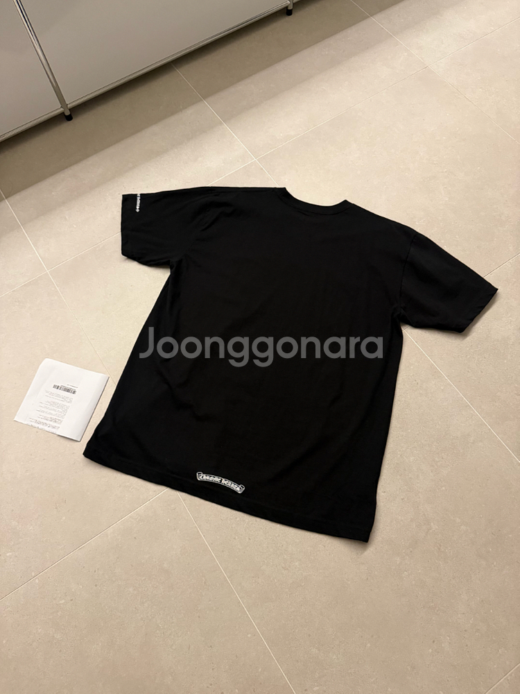 [XL] 크롬하츠 숏 슬리브 포켓 크루 넥로고 반팔 티셔츠 블랙--4