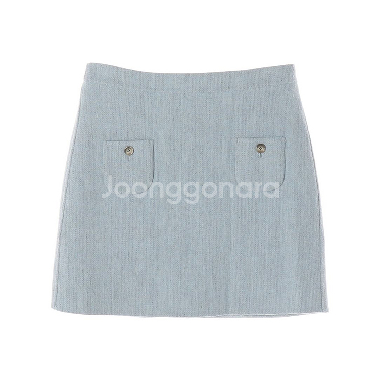 [S]그로브 스카이블루 포켓 샤론 미니 스커트 치마--0