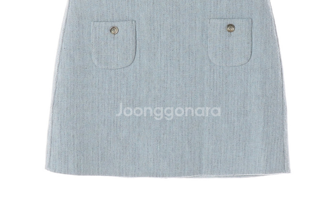 [S]그로브 스카이블루 포켓 샤론 미니 스커트 치마--2