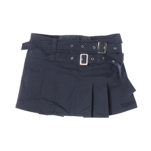[M]락케이크 네이비 더블 벨트 미니 플리츠 스커트 치마