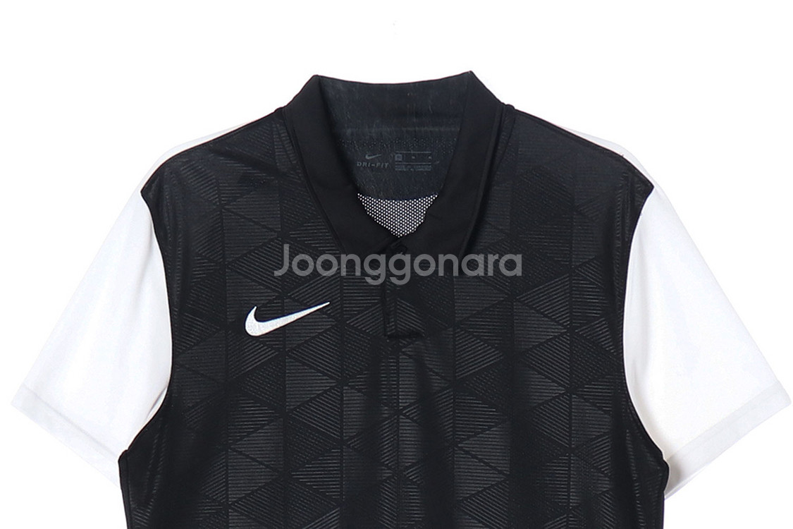 [M]나이키 블랙 화이트 드라이핏 반팔 카라티 폴로 티셔츠--1