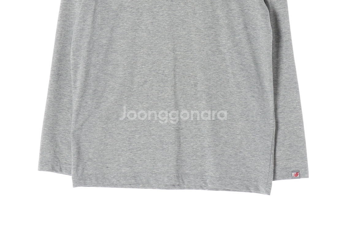 [S]뉴발란스 멜란지그레이 로고 백프린팅 긴팔 티셔츠--2