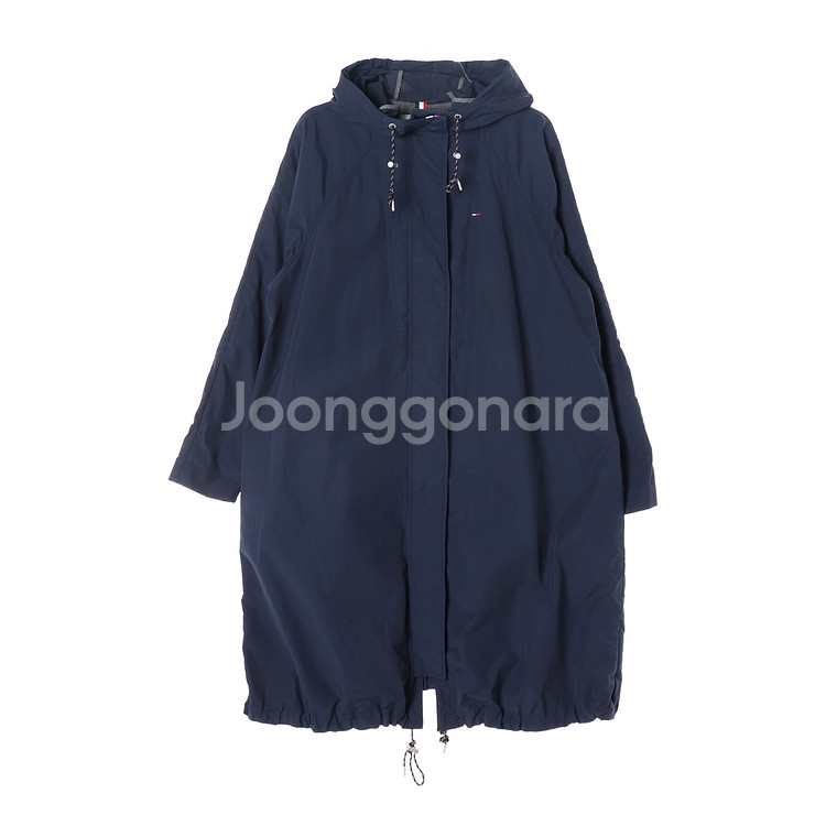 [S]타미 진스 네이비 사파리 야상 바람막이 롱 후드 집업 점퍼--0