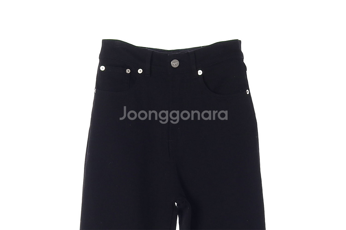 (정품)[S]메종키츠네 W26 블랙 롱 스트레이트 데님 청바지--1