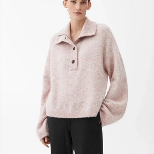 아르켓 하이칼라 알파카 블렌드 점퍼 니트 S