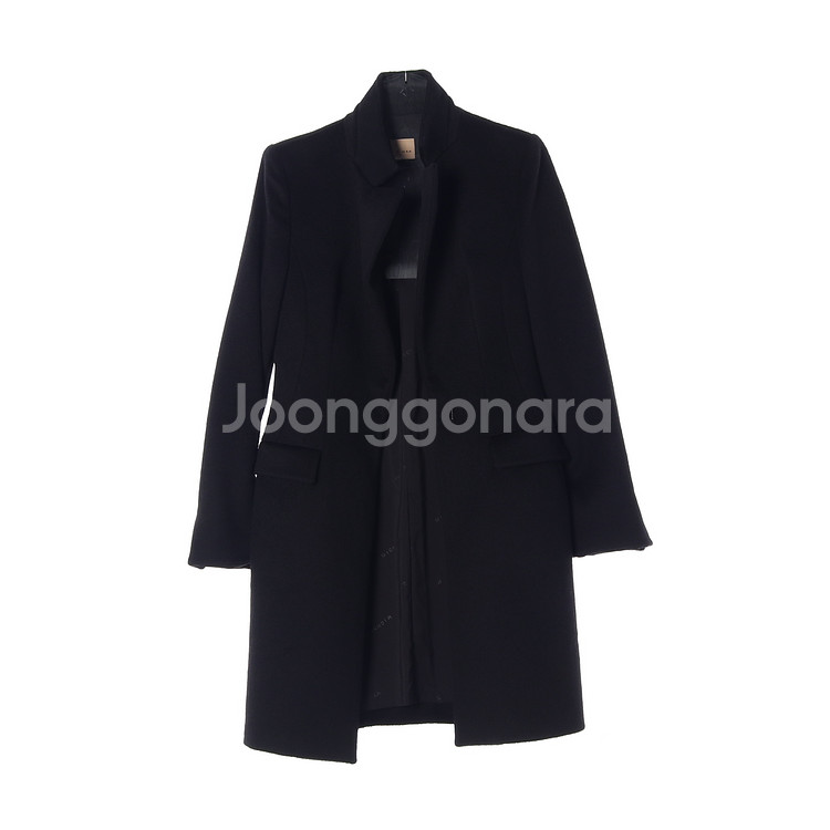 [S]미샤 울캐시미어100% 블랙 싱글 테일러드 코트--0