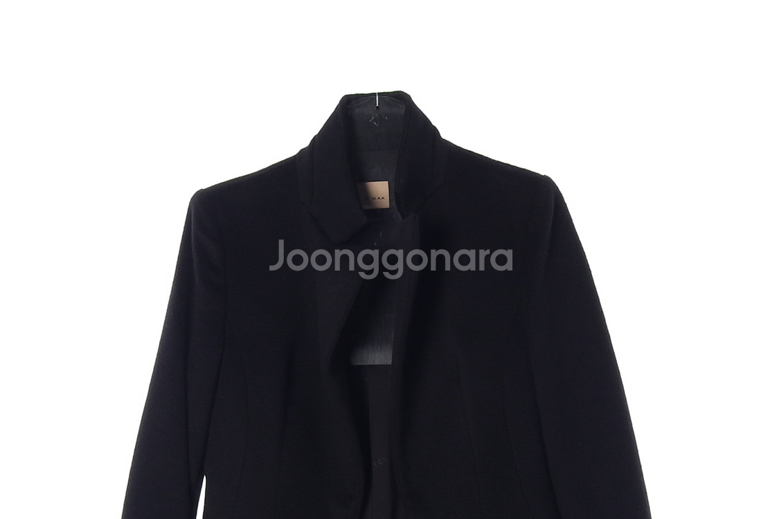 [S]미샤 울캐시미어100% 블랙 싱글 테일러드 코트--1