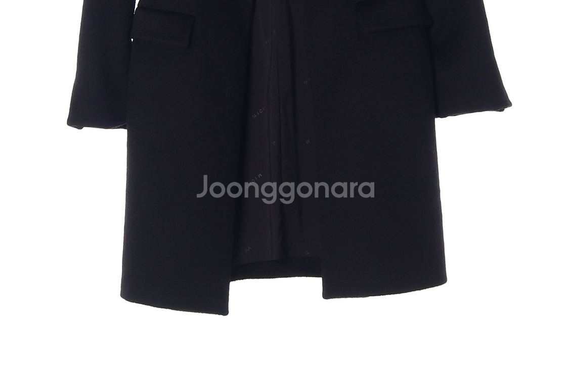 [S]미샤 울캐시미어100% 블랙 싱글 테일러드 코트--3