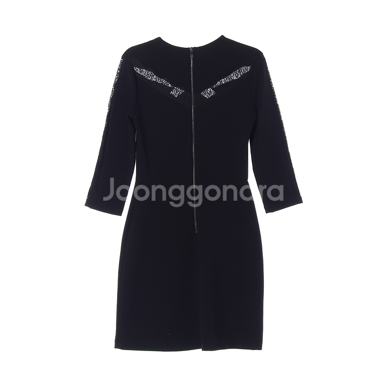 [S]산드로 블랙 레이스 긴팔 원피스 드레스--4