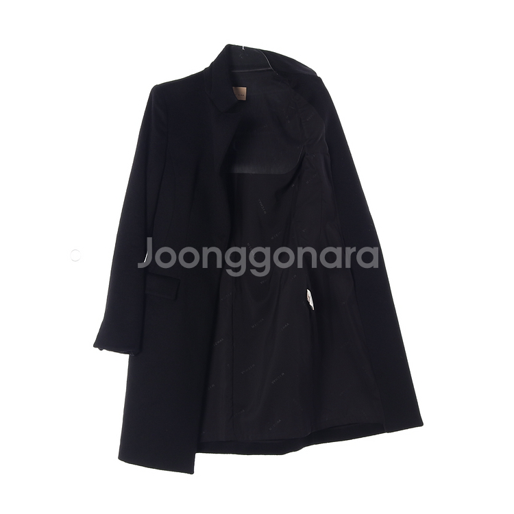 [S]미샤 울캐시미어100% 블랙 싱글 테일러드 코트--4