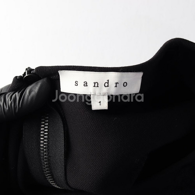 [S]산드로 블랙 레이스 긴팔 원피스 드레스--5