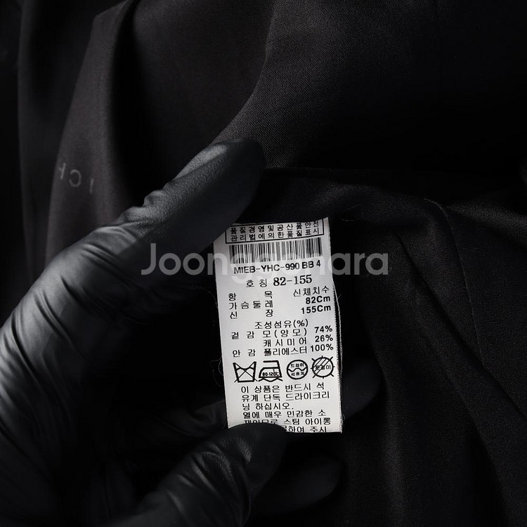 [S]미샤 울캐시미어100% 블랙 싱글 테일러드 코트--7